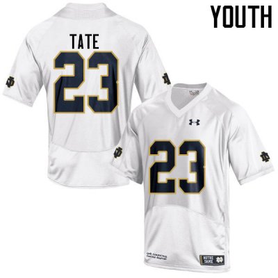 Notre Dame Fighting Irish Youth Golden Tate #23 White Under Armour Authentic Stitched College NCAA Football Jersey OYC1099WN